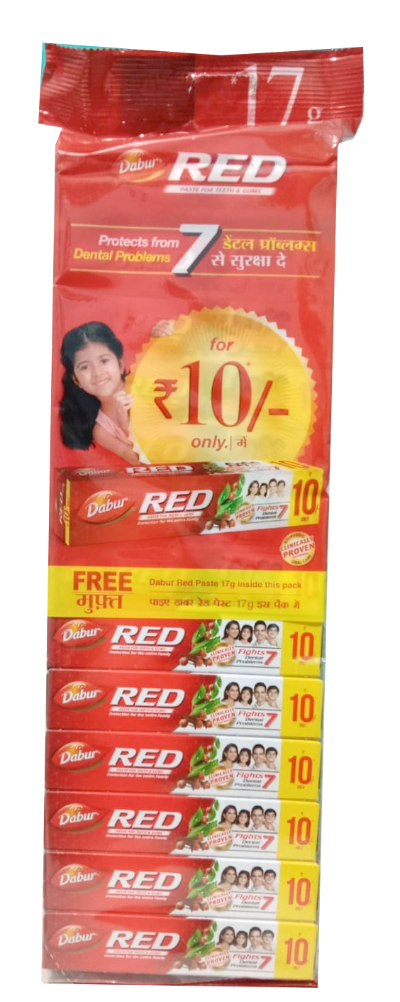 Dabur Red Paste, 17 g , Pack of 12 + 1 Unit Free Dangler | Rs.10 